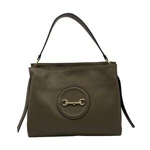 Borse In Pelle Cement Gray Pebbled Leather Tote Bag